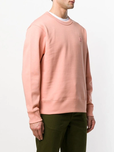 Shop Acne Studios Fairview Face Sweatshirt In Pink