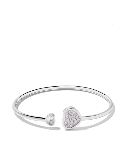 Chopard 18kt White Gold Happy Hearts Diamond Bangle In White Gold