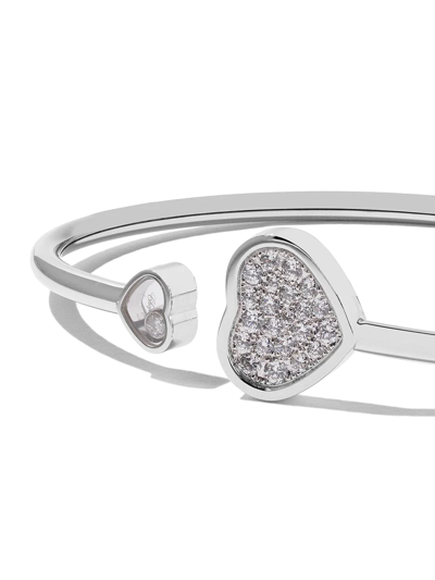 Shop Chopard 18kt White Gold Happy Hearts Diamond Bangle