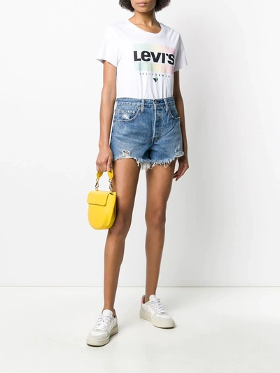 Levi's Distressed Jean Shorts In Blue
