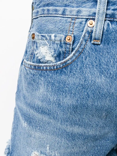 Levi's Distressed Jean Shorts In Blue