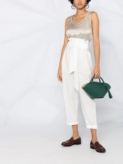 Shop Brunello Cucinelli Satin Tank Top In Neutrals