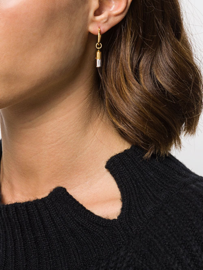 Shop True Rocks Pill Hoop Earrings In Gold