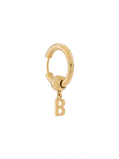 Shop Balenciaga Force B Earring In Gold