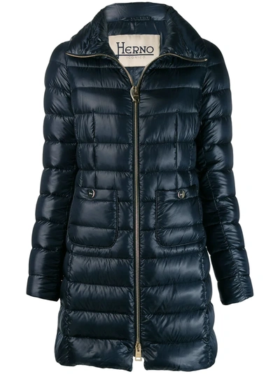 Shop Herno Maria Padded Jacket In Blue