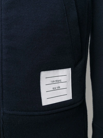 Thom Browne 4-bar Zip-up Hoodie In Blue