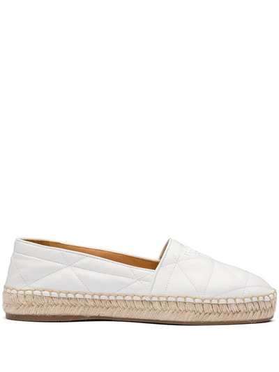 Shop Prada Quilted Espadrilles In White