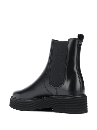 Shop Tod's Logo-debossed Ankle Boots In Black