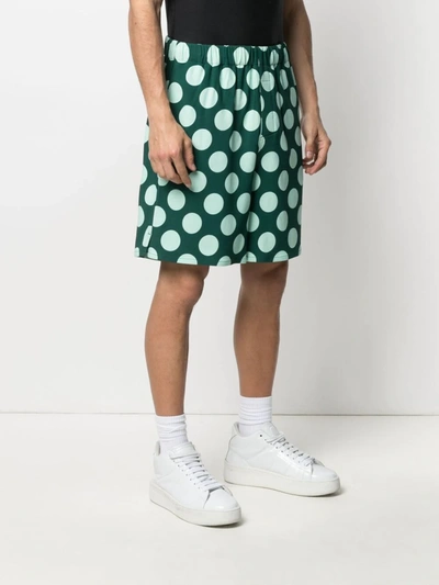 Shop Ami Alexandre Mattiussi Polka Dot Bermuda Shorts In Green