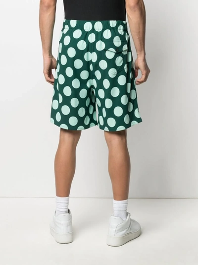 Shop Ami Alexandre Mattiussi Polka Dot Bermuda Shorts In Green