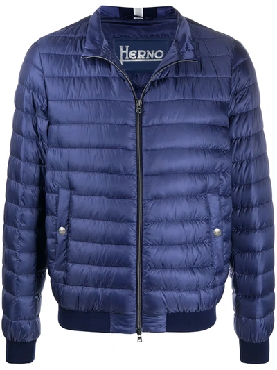 Shop Herno Padded Zip-up Jacket In Blue