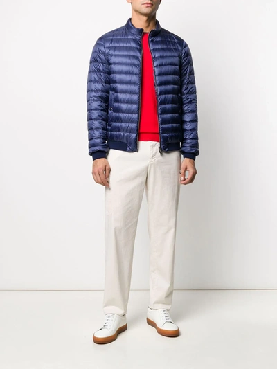 Shop Herno Padded Zip-up Jacket In Blue