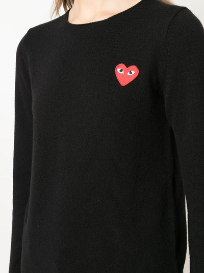 Shop Comme Des Garçons Play Heart Long Sleeve T-shirt In Black