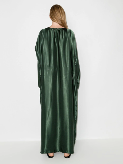 Shop Asceno The Rhodes Long-sleeve Maxi Dress In Grün