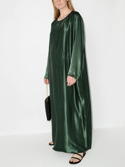 Shop Asceno The Rhodes Long-sleeve Maxi Dress In Grün