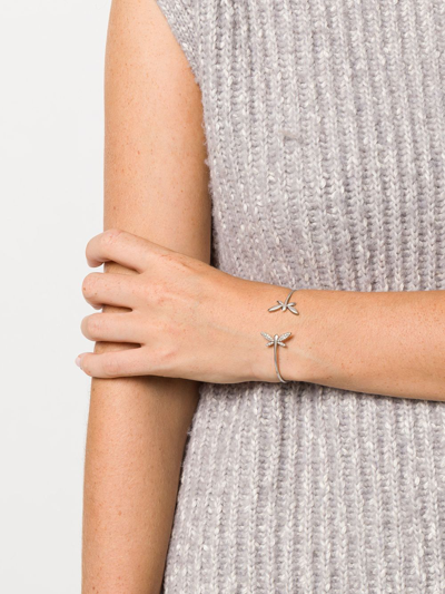 Anapsara 18kt White Gold Dragonfly Diamond Cuff In Rose Gold