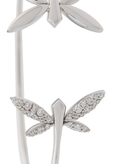 Anapsara 18kt White Gold Dragonfly Diamond Cuff In Rose Gold