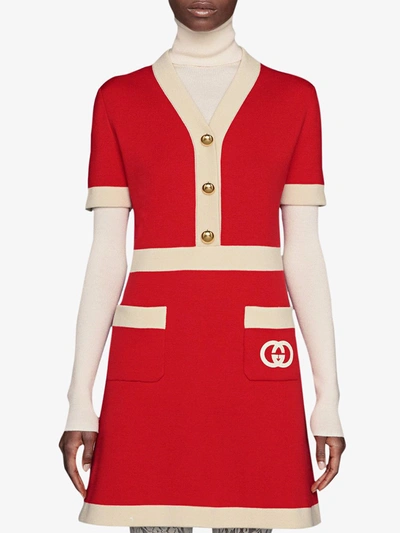 Shop Gucci Interlocking G Dress In Red