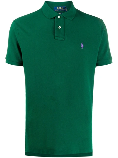 Shop Polo Ralph Lauren Embroidered Logo Polo Shirt In Green