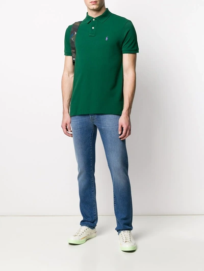 Shop Polo Ralph Lauren Embroidered Logo Polo Shirt In Green