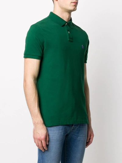 Shop Polo Ralph Lauren Embroidered Logo Polo Shirt In Green