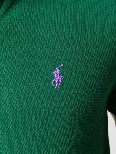 Shop Polo Ralph Lauren Embroidered Logo Polo Shirt In Green