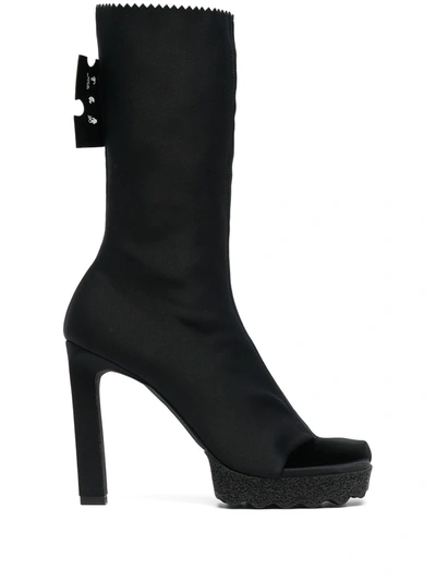 Shop Off-white High-heeled Mid-calf Boots In Black