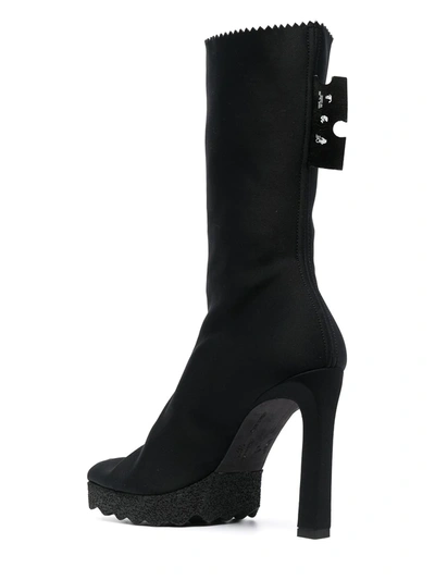 Shop Off-white High-heeled Mid-calf Boots In Black