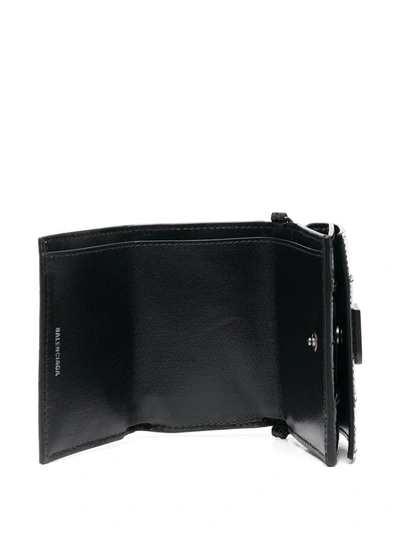 Shop Balenciaga Mini Hourglass Wallet-on-chain In Black