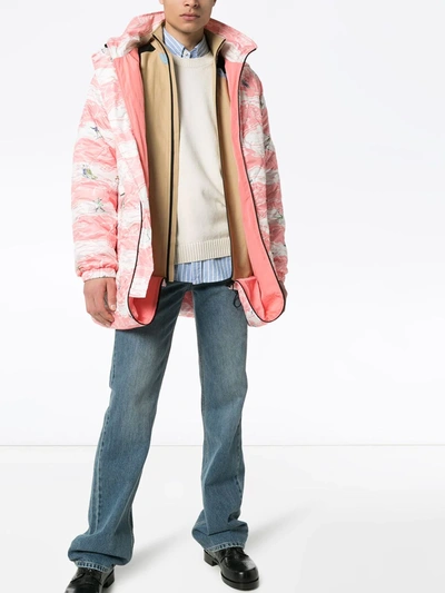 Shop Martine Rose Ski Print Quilted Track Jacket In Pink