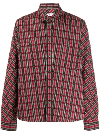 Shop Off-white Checkered Flannel Shirt In Red
