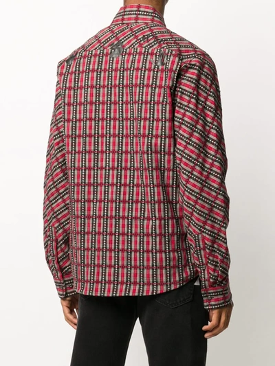 Shop Off-white Checkered Flannel Shirt In Red