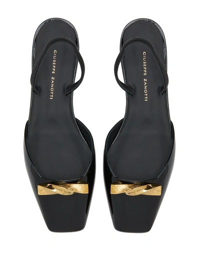Shop Giuseppe Zanotti Vania Slingback Ballerina Shoes In Black