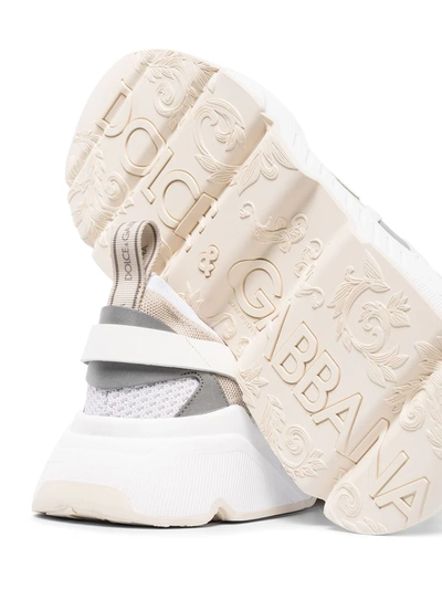 Dolce & Gabbana Dolce And Gabbana Beige Stretch Knit Daymaster Sneakers In White