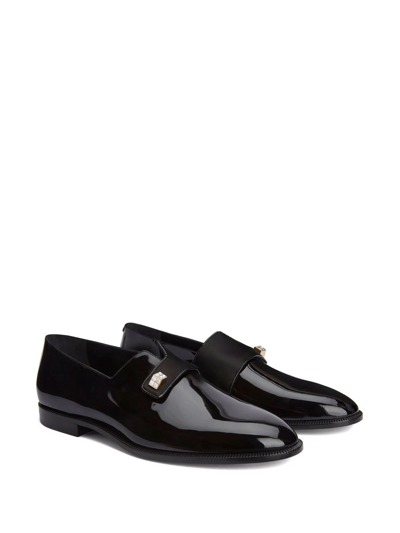 Shop Giuseppe Zanotti Marty Patent Loafers In Schwarz