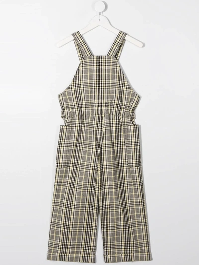 BELTED CHECKED JUMPSUIT