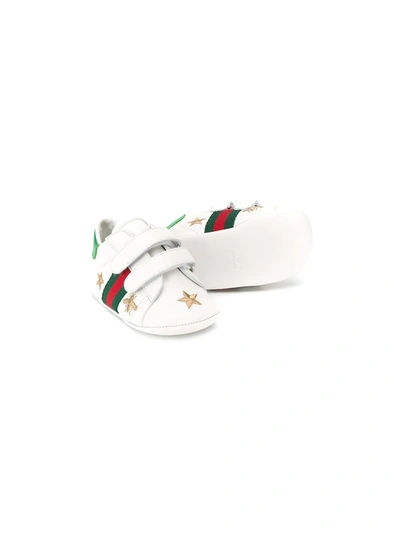 Shop Gucci Bee And Star Embroidered Sneakers In White