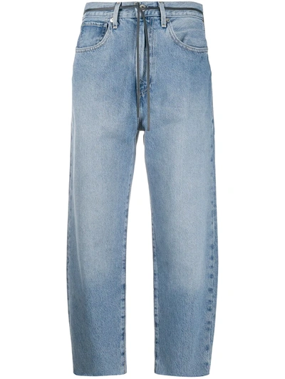 Shop Levi's High-waisted Cropped Jeans In Blue