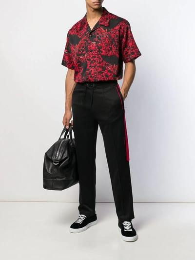 Shop Givenchy Pleat Detail Side Stripe Track Pants In Black
