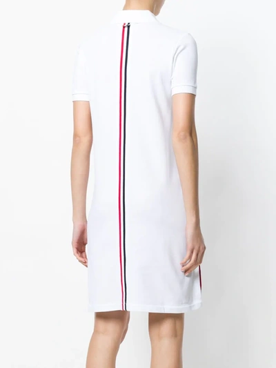 Shop Thom Browne Rwb Stripe Piqué Polo Dress In White