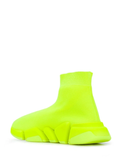 Shop Balenciaga Speed.2 Lt Knit Sole Mono Fl Sock Sneakers In Yellow