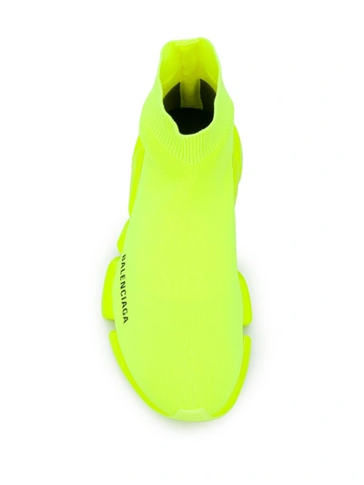 Balenciaga Speed Lt. 20 Fluorescent Knit Sock Sneakers In Yellow