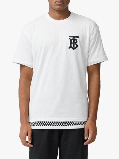 Shop Burberry Oversized Monogram Motif T-shirt In White