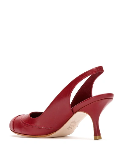 SARAH CHOFAKIAN LEATHER PUMPS - 红色