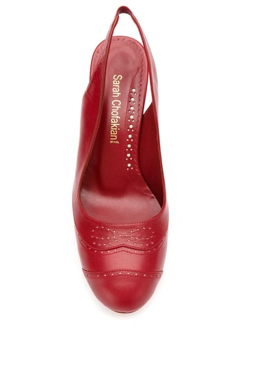 Shop Sarah Chofakian Leather Pumps In Red