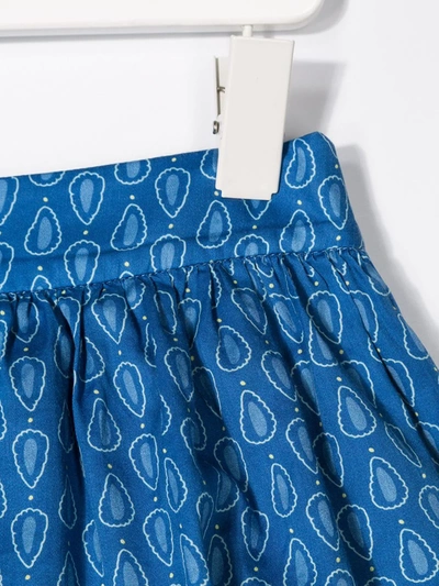 Shop Knot Ruffle Detail Skirt In Blue