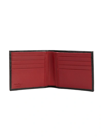 Ferragamo Double Gancio Foldover Wallet In Black