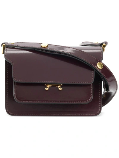 Shop Marni Mini Trunk Shoulder Bag In Brown