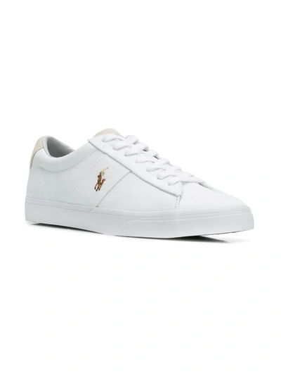 Polo Ralph Lauren Longwood Logo-print Leather Low-top Trainers In White