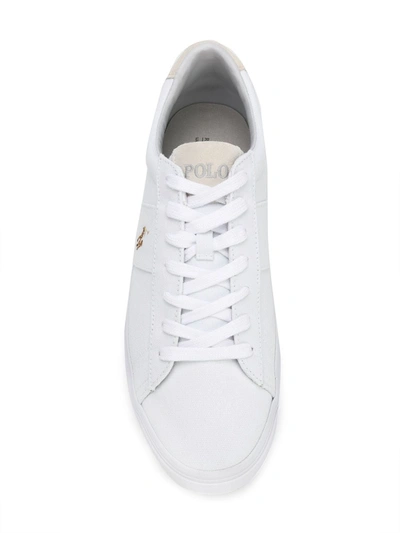 Polo Ralph Lauren Longwood Logo-print Leather Low-top Trainers In White